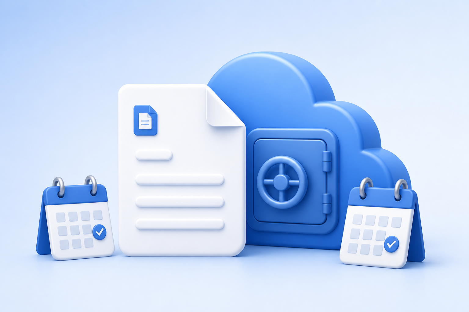 An invoice, secure cloud vault, and scheduled invoice workflow